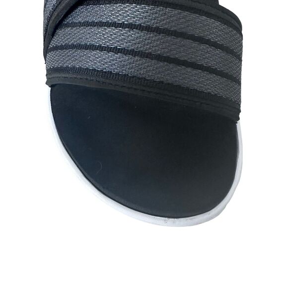 Adidas Sandals Swim Slide 90s Regular Fit Black Grey White Comfort Size 10 - Picture 4 of 10